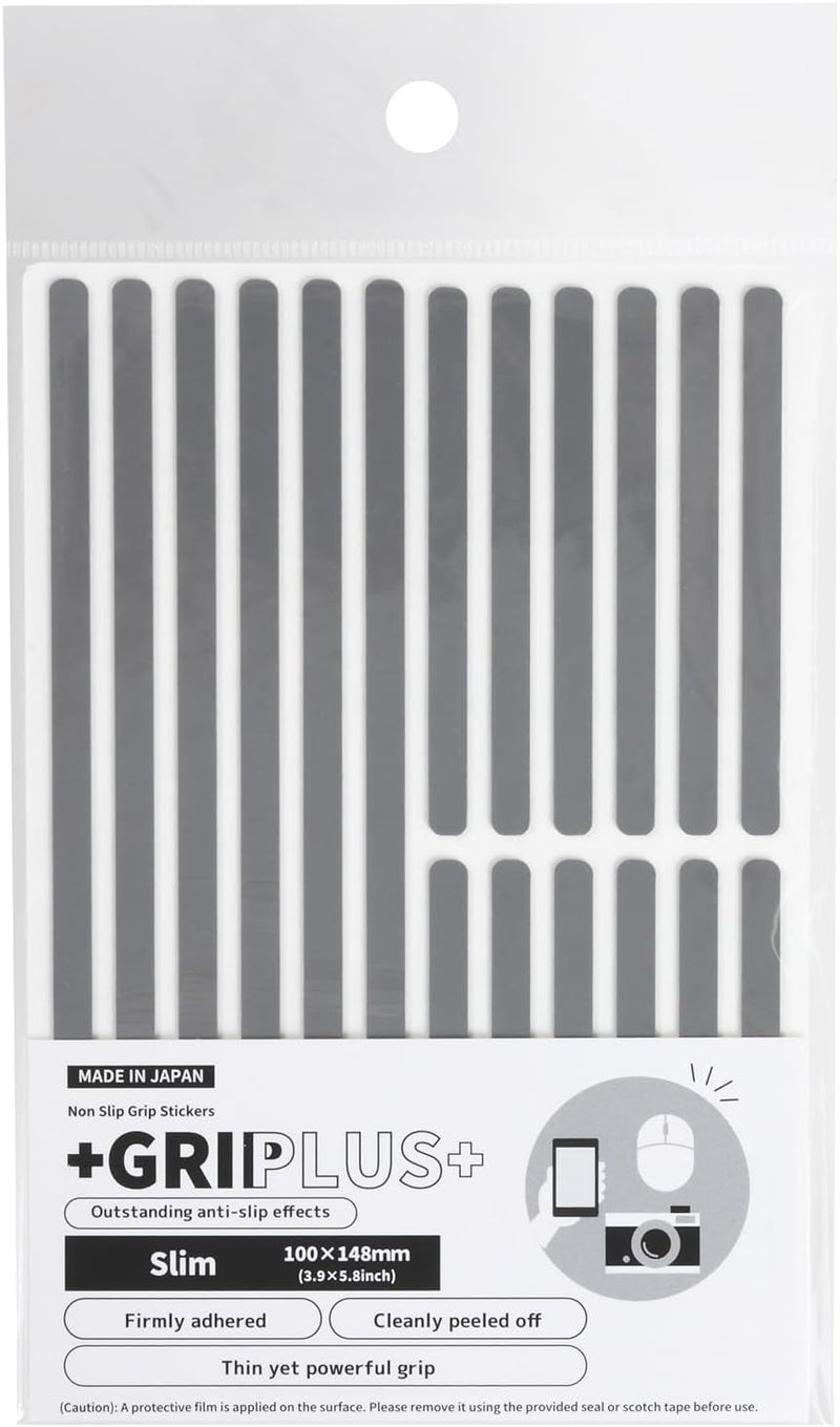 Griplus Non Slip Grip Stickers Slim (Gray, 100×148mm(3.9×5.8")) - Reusable Adhesive Pad for Desk, Phone, Mouse, Office, Multi-Purpose - Image 1